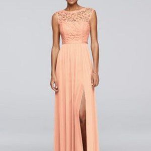 David's Bridal Peach Bellini Bridesmaid Dress